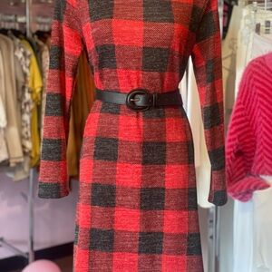 Plaid Red and Black Women's Dress